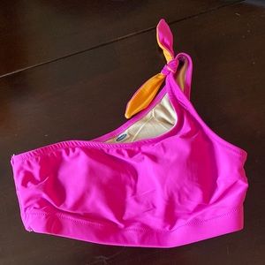 Old Navy One Shoulder Bikini Top in Fuchsia and Orange